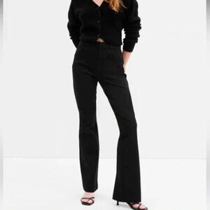 GAP High Rise Flare Pants Bi-Stretch Black Size 10T 10 TALL New w/back tag